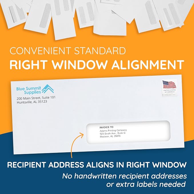 500 Self Seal Number 10 Single Right Window Envelopes - Image 2