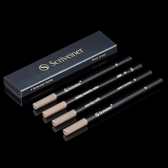 Scriveiner Rollerball Refill Black Broad by Scriveiner