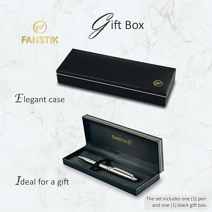 Customized BallPoint pen with name (MADE IN USA), stainless steel, Silver, luxury engraved pen personalized for men and for women. (BallPoint Silver)-DeskLoop Office