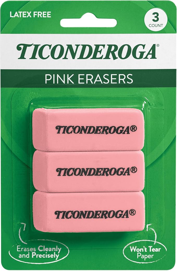 Ticonderoga Wedge Erasers by Ticonderoga