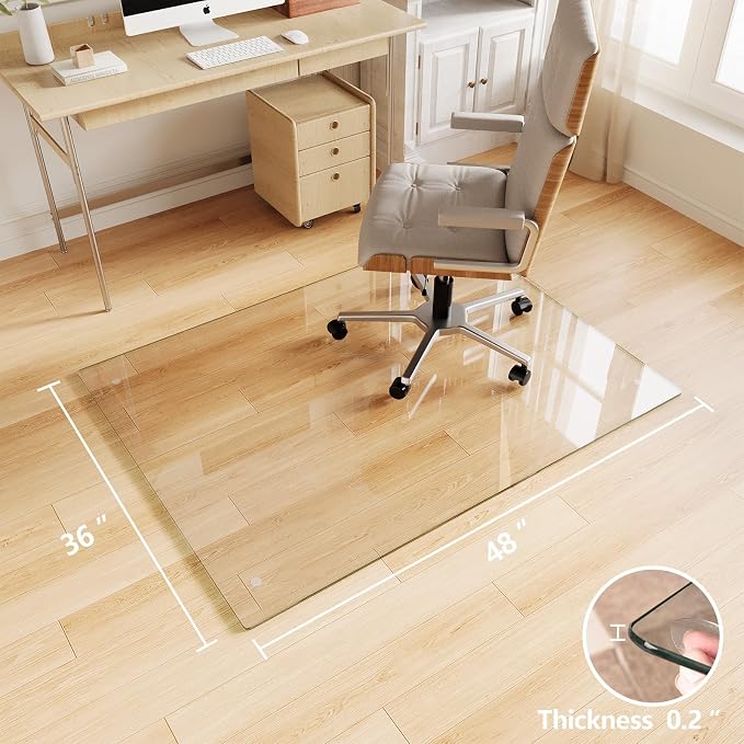 Tempered Glass Chair Mat for Carpet，36"x48" Office Mats for Rolling Chairs - Image 8
