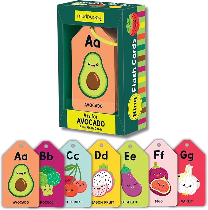 Mudpuppy A is for Avocado — Ring Flashcards 26 Durable Double Sided Alphabet by Mudpuppy