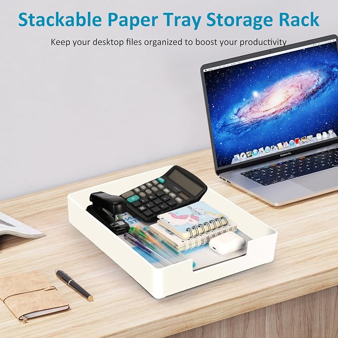 Paper Tray, Letter Tray, Plastic A4 Letter-Size Printer Paper Holder, - Image 7