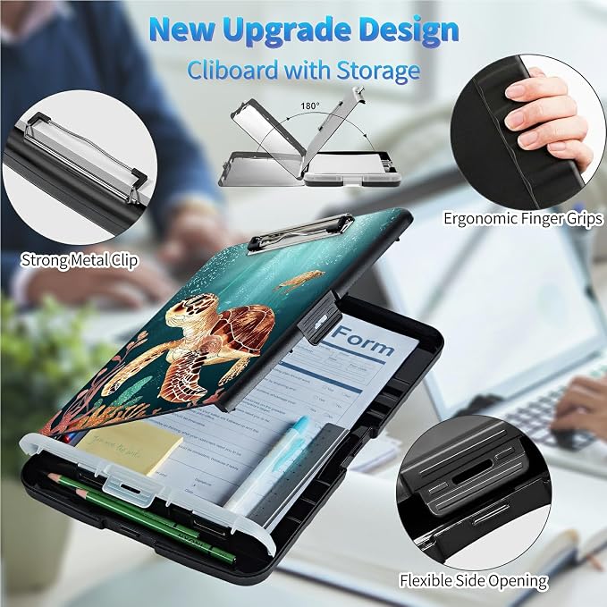 Clipboard with Storage, 8.5x11 High Capacity Nursing Clipboards with Pen Holder - Image 4