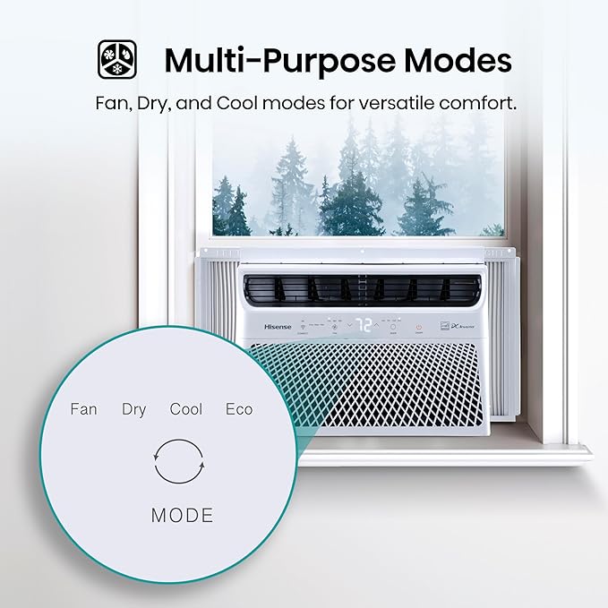 Hisense WCT08W25A Window Air Conditioner, 8,000 BTU, White-DeskLoop Office
