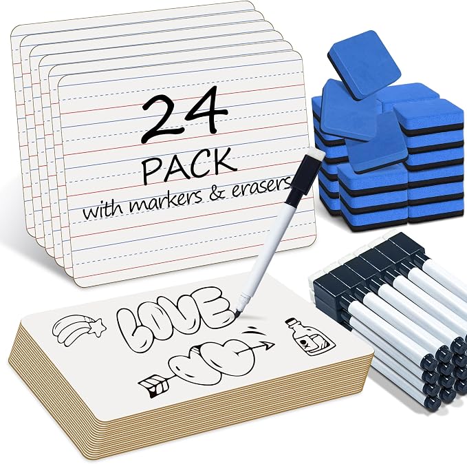 JUSTPAT 24 Pack Dry Erase Boards, Education Teacher Classroom, Mini Portable by Unknown