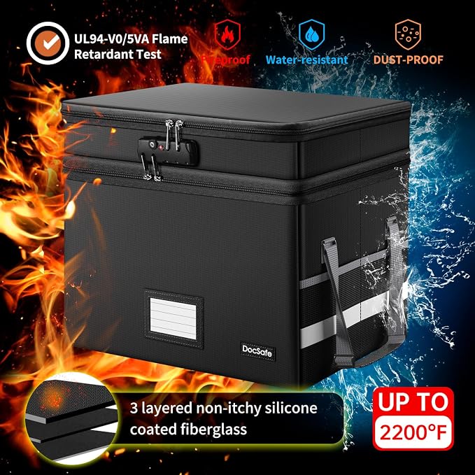 DocSafe File Box with Lock, Large Portable Home Office Filing Safe - Image 6