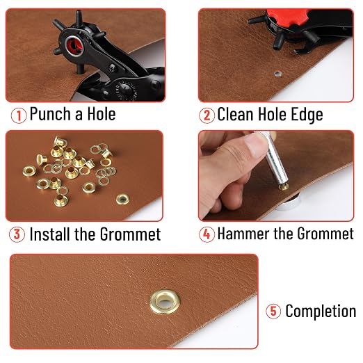 UNCO- Leather Hole Punch Tool Set, Belt Hole Puncher - Image 6