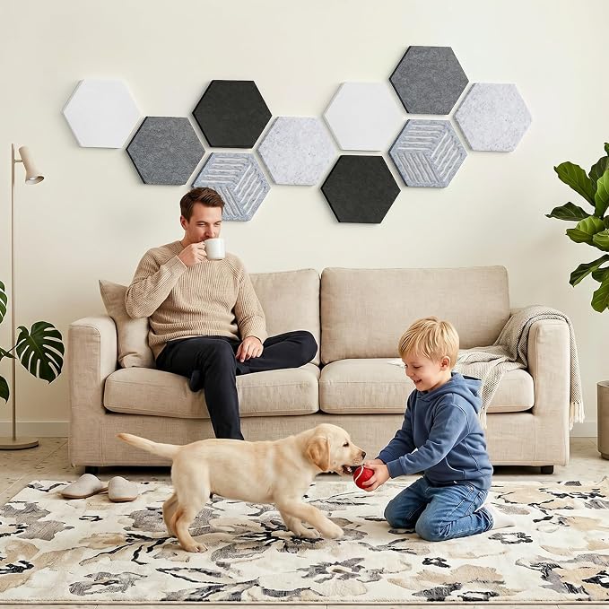 10 Pack Hexagon Felt Bulletin Board Tiles, 9mm Thick Pin Board - Image 7