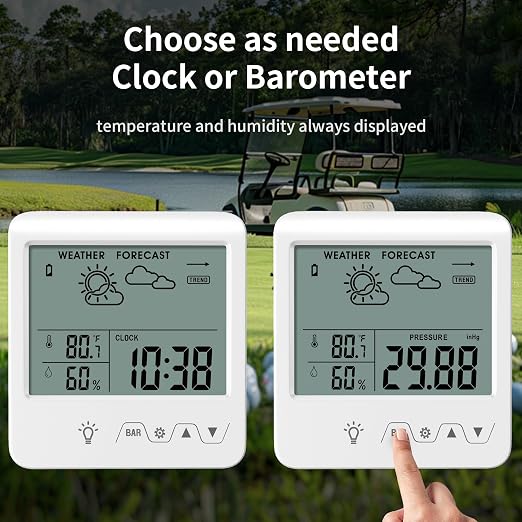 Digital Barometer Ambient Weather Forecast Clock Thermometer and Hygrometer - Image 4