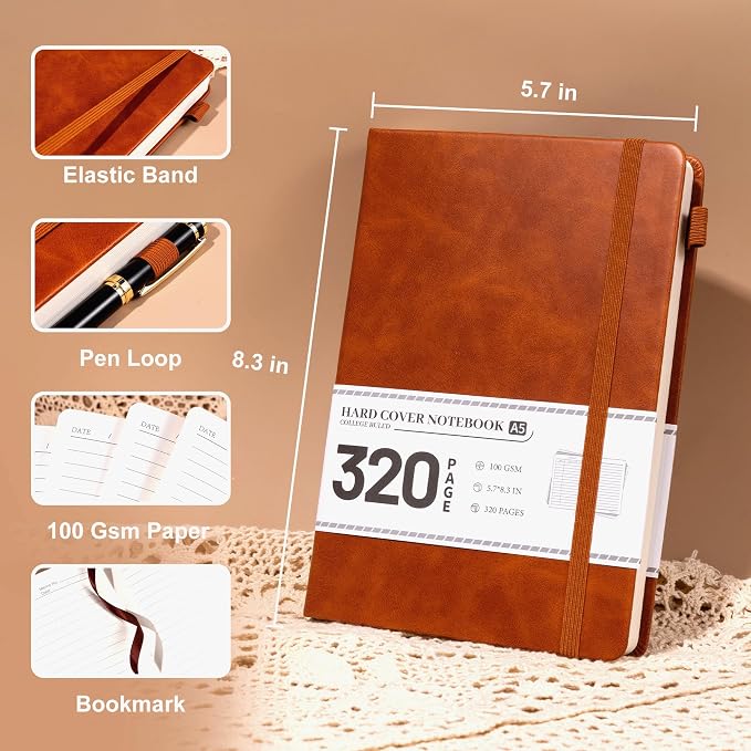 CAGIE 2 Pack Journals for Men Women- Journaling Notebooks Journals Leather for - Image 4