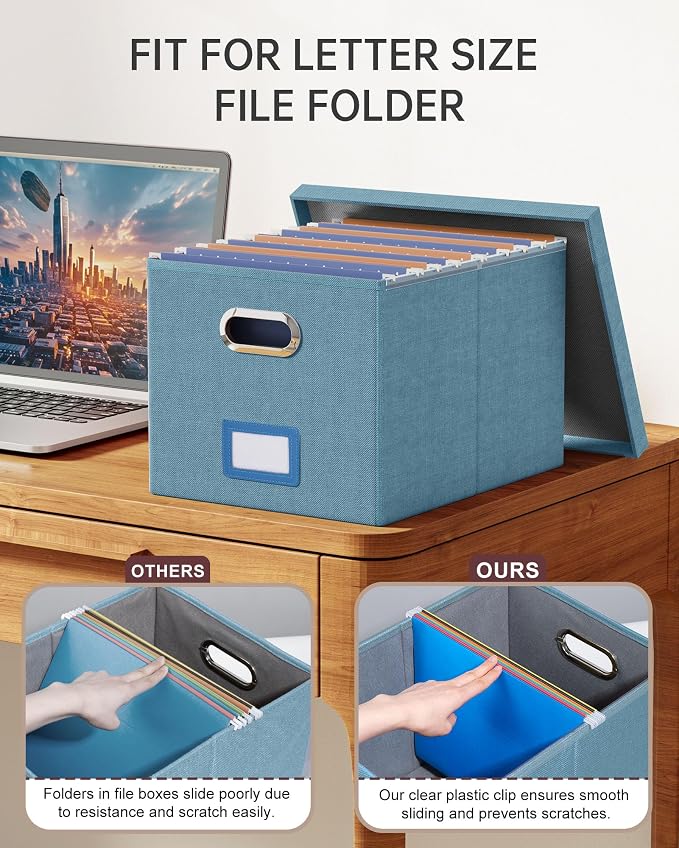 Oterri 4 Pack File Storage Organizer, Document Organizer, Portable File Box - Image 4