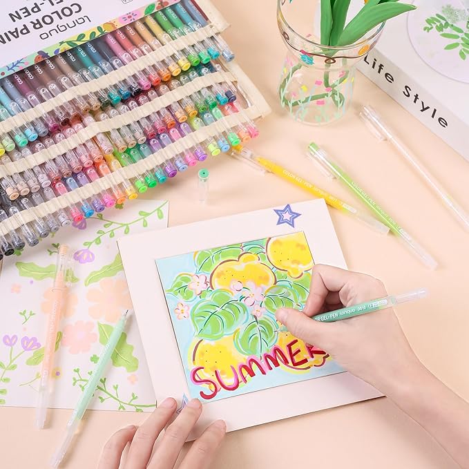 168 PCS Gel Pens for Adult Coloring Books, 162 Colors Gel Colored Pens Set with Travel Case, Perfect Gel Pens for Adult Drawing Doodling Journaling, Art Supplies and DIY Crafts-DeskLoop Office