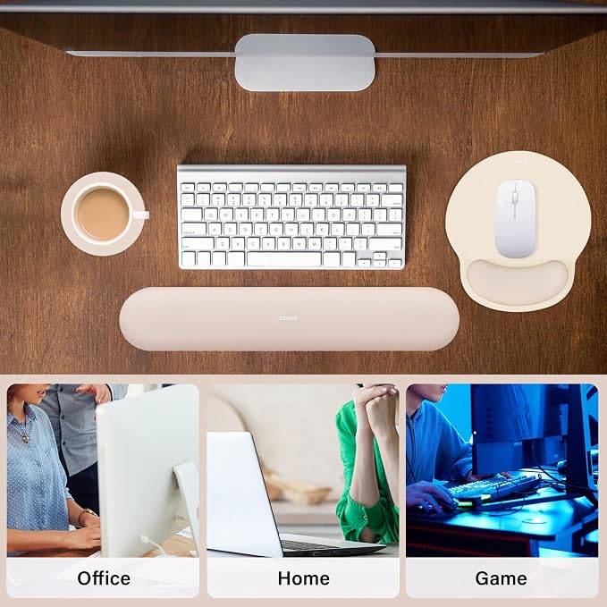 MOSISO Wrist Rest Support for Mouse Pad&Keyboard Set, Circle Curved Ergonomic - Image 6
