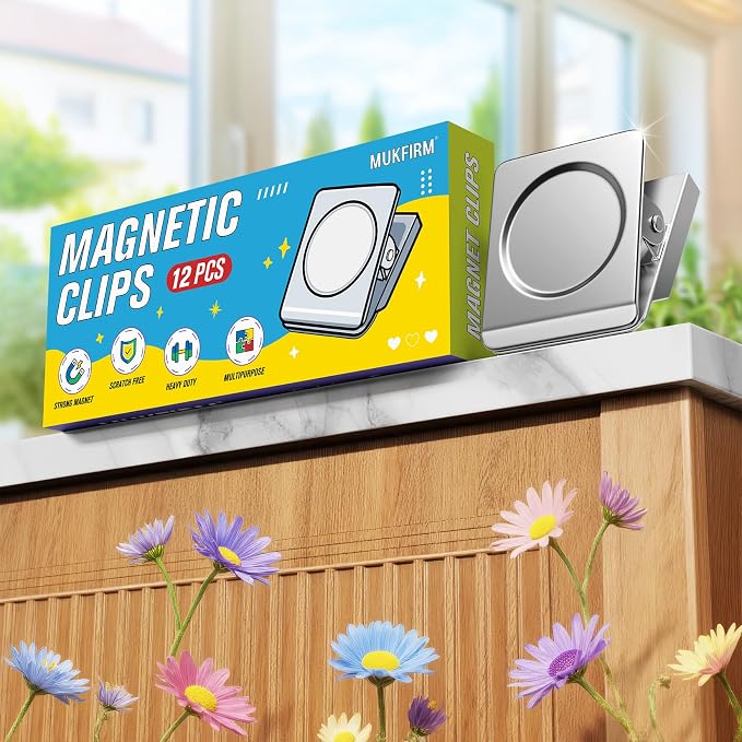 12 Pack Large Magnetic Clips Heavy Duty, Strong Magnet Clips - Image 7