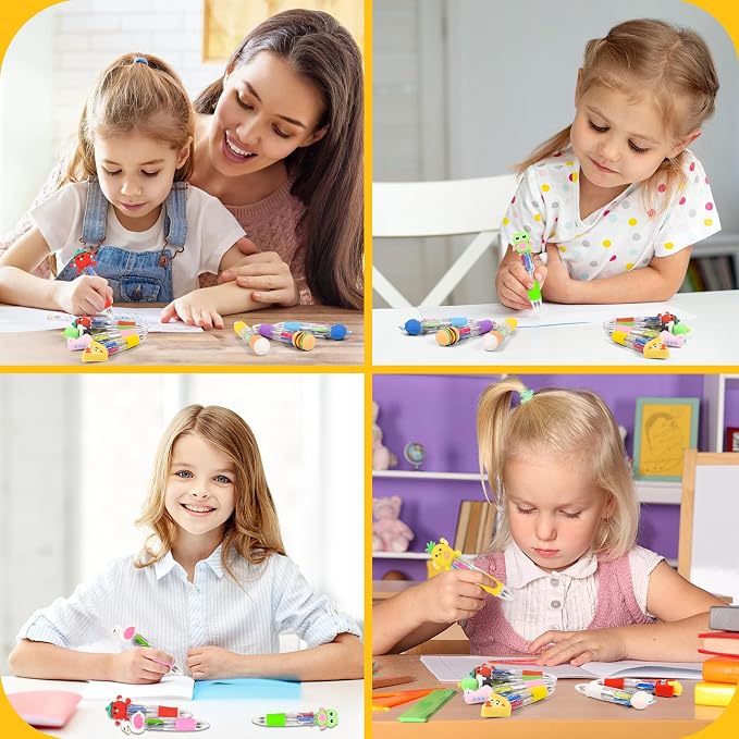 LiYiQ 50 Pcs Multicolor Pen in One Fun 4-in-1 Cute Pens Bulk Kawaii Cool - Image 5