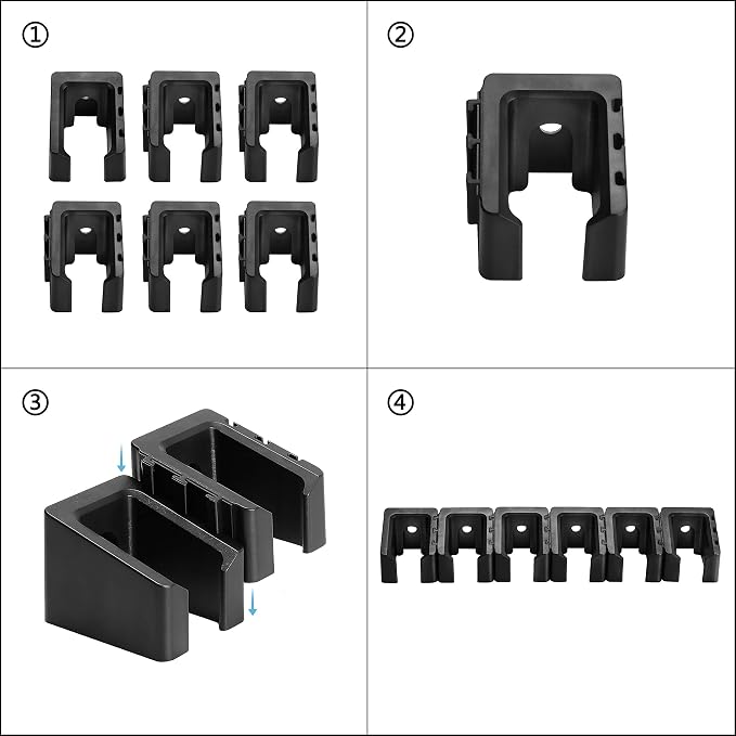 Adoreal Magnetic ABS 6 Standard Double Stack Mag Rack Wall Mount, Wall Magazine - Image 2