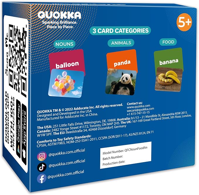 QUOKKA 312 Noun Flash Cards Set – Kids and Adults Vocabulary Builder - Image 8