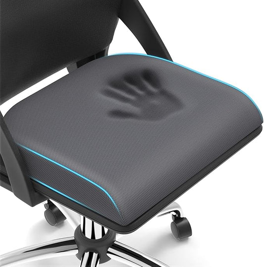 Large Seat Cushion，Soft Foam Cushion for Long Sitting Hours on Office Chair, Home & Car, Non-Slip Chair Pad for Relieving Back & Sciatica & Hip & Coccyx Pain (Grey)