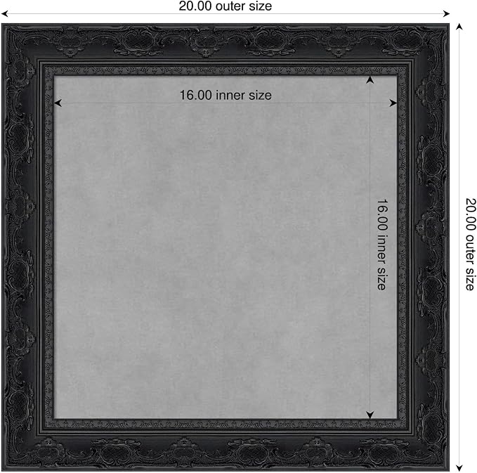 Amanti Art Black Framed Magnetic Board 20x20 Small Vision Board - Image 2