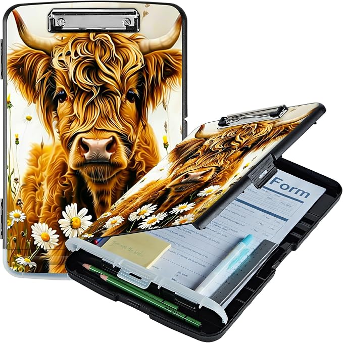 Flower Yellow Cow A4 Clipboard by Unknown