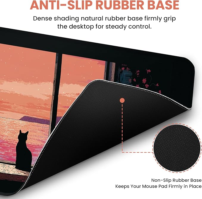 Aesthetic Desk Mat, Cute Cozy Cat Desk Pad Protector - Image 3
