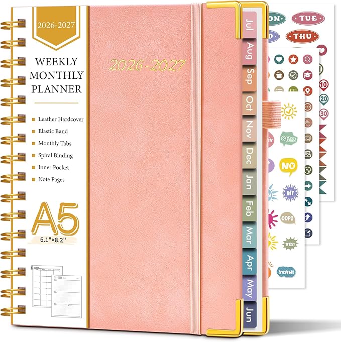 Academic Planner 2026-2027, Hardcover Leather Weekly and Monthly Calendar by Unknown