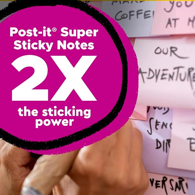 Post-it 100% Recycled Paper Super Sticky Notes, 4 in. x 6 in., 4 Pads, 45 - Image 3