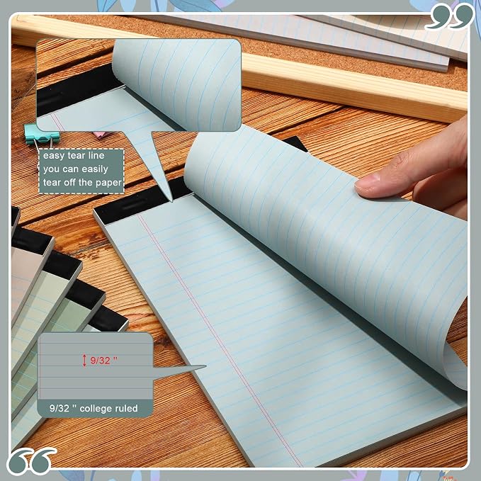 Lincia 24 Pcs 5" x 8" Small Legal Pads Colored Lined Note Pads Narrow Ruled - Image 3