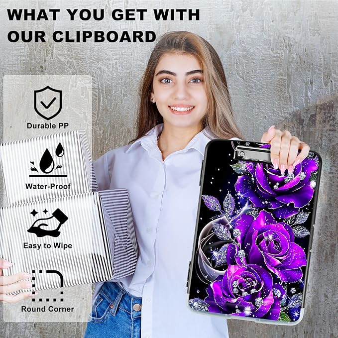 Purple Rose 01 A4 Clipboard - Image 2