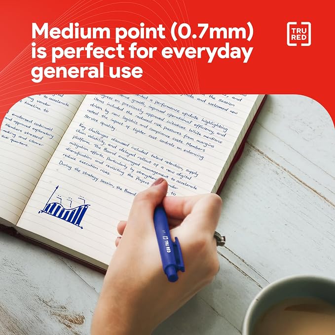 Staples TRU RED Retractable Gel Pens, Medium Point 0.7mm, 12 Pack - Image 4
