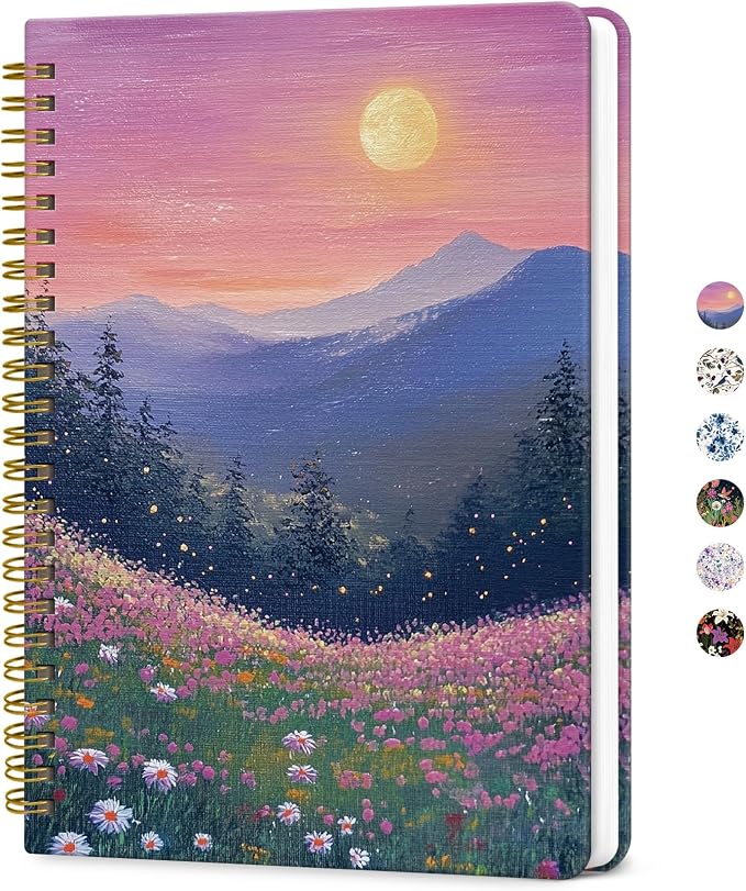 ZOTIA Lined Spiral Journal for Women, A5 Pretty Hardcover Notebook for Work by Zotia