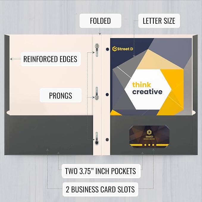 Better Office Products Gray Paper 2 Pocket Folders - Image 3