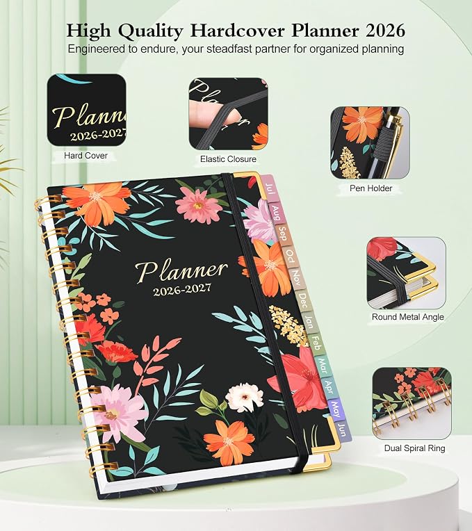 Academic Planner 2026-2027, Hardcover Weekly and Monthly Calendar Planner from - Image 4