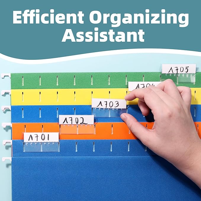 File Folder Tabs, SUNEE 50 Sets Hanging File Folder Labels Tabs and Inserts - Image 2