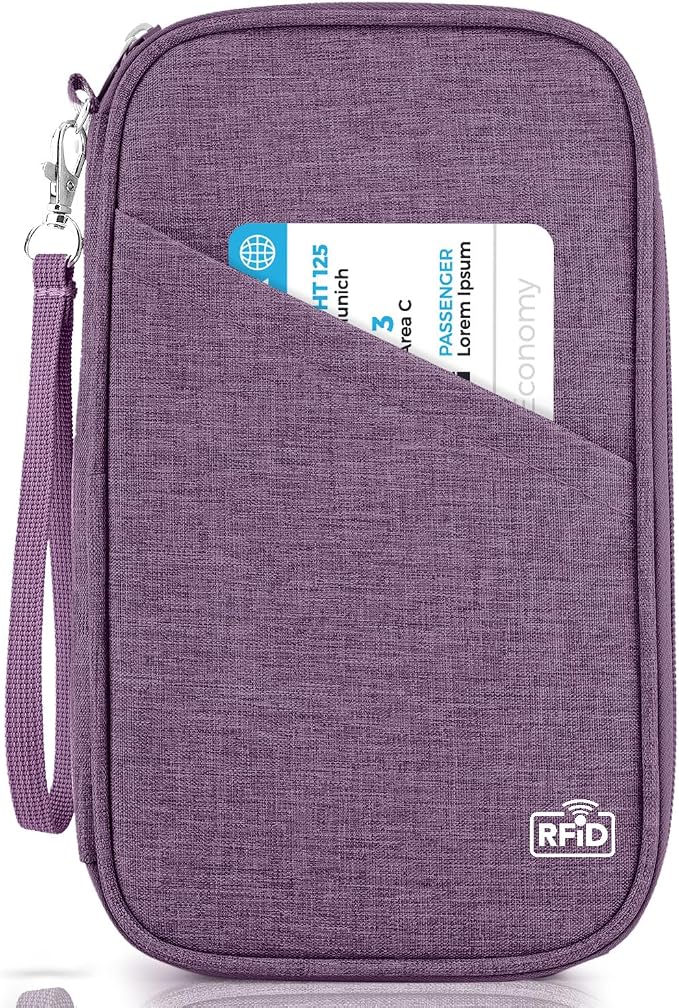 Passport Holder Family, Women Rfid Blocking Passport Wallet, Travel Essentials by Unknown