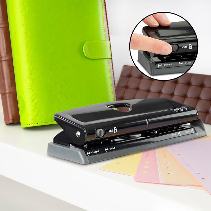 Rapesco 1725 Adjustable 6-Hole Punch, 4 x Different Positions, 9 Sheets Capacity - Image 5