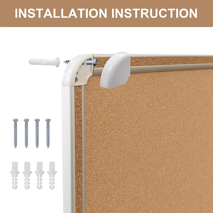 Cork Bulletin Board, 48 X 32 Inches Cork Strip Frame Message Vision Board - Image 3
