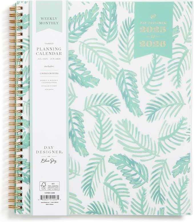 Blue Sky Day Designer 2025-2026 Weekly and Monthly Academic Year Planner by BlueSky