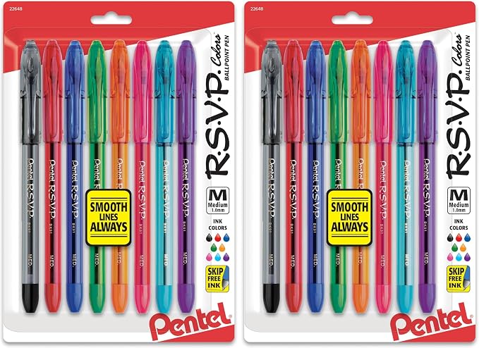 Pentel RSVP Ballpoint Pen, Medium Line by PentelofAmerica
