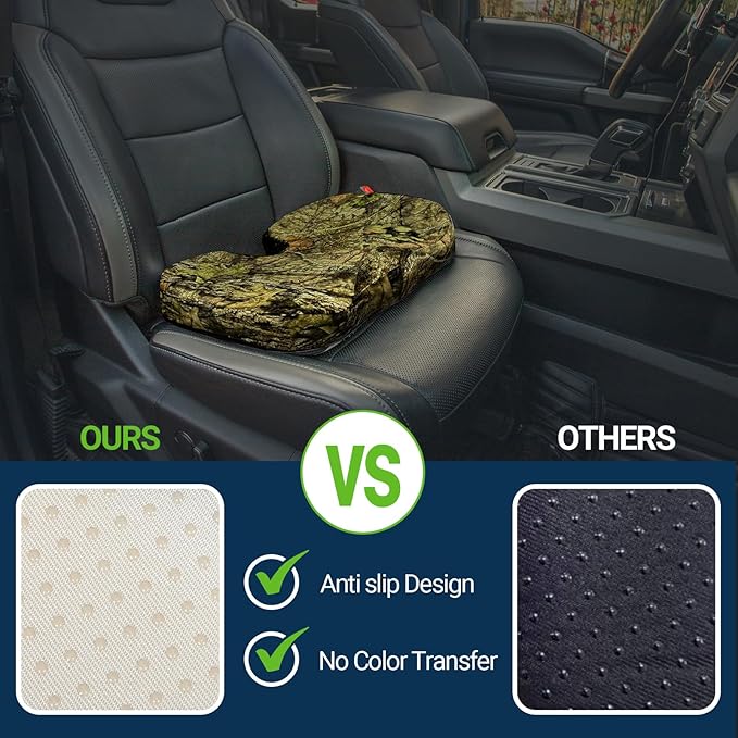 Gel Seat Cushion for Car Office - Memory Foam Pain Relief Chair Pillow Cushions - Tailbone Sciatica Coccyx Butt Lumbar Support Pad for Sitting Driving Traveling, Velvet, Mossy Oak-DeskLoop Office