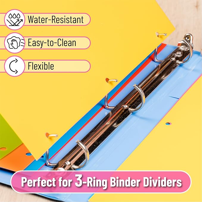 Mr. Pen- Dividers for 3 Ring Binder, 3 Sets, Letter Size | Bright Colors - Image 5