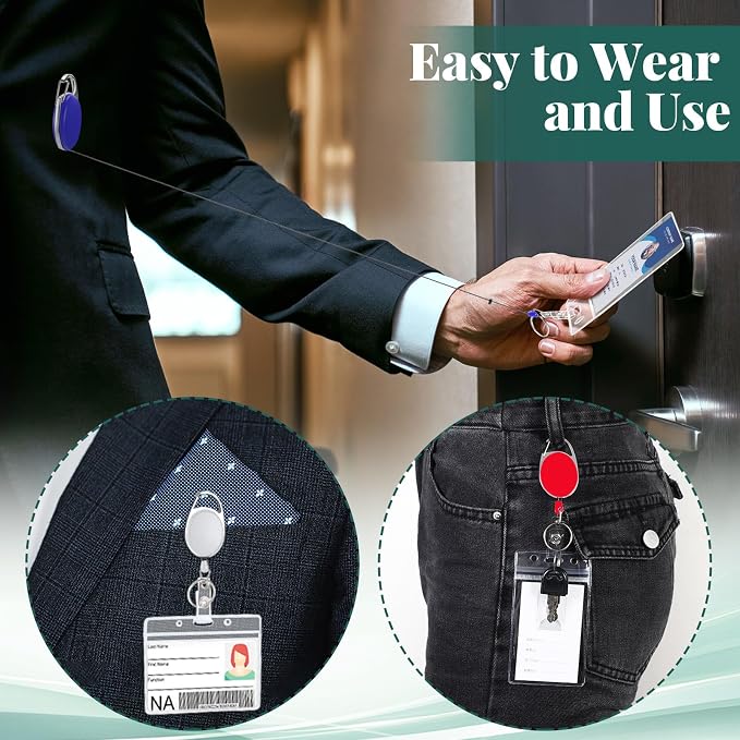 Honoson 10 Pcs Heavy Duty Retractable Badge Reels Batch ID Badge Holder - Image 6