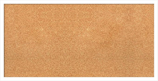 Amanti Art Natural Cork Board for Wall, 17x33 Vision Board with White Frame, Medium Corkboard Office Decor for Home Organization, Modern Corkboard Pinboard to Display Items for Home Organization in-DeskLoop Office
