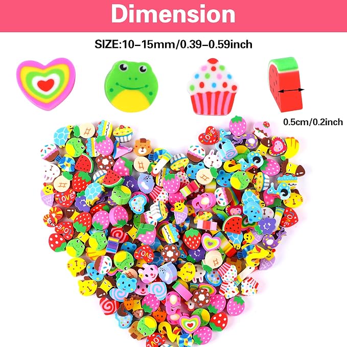 JUNEBRUSHS 150 Pieces Mini Erasers - Image 2