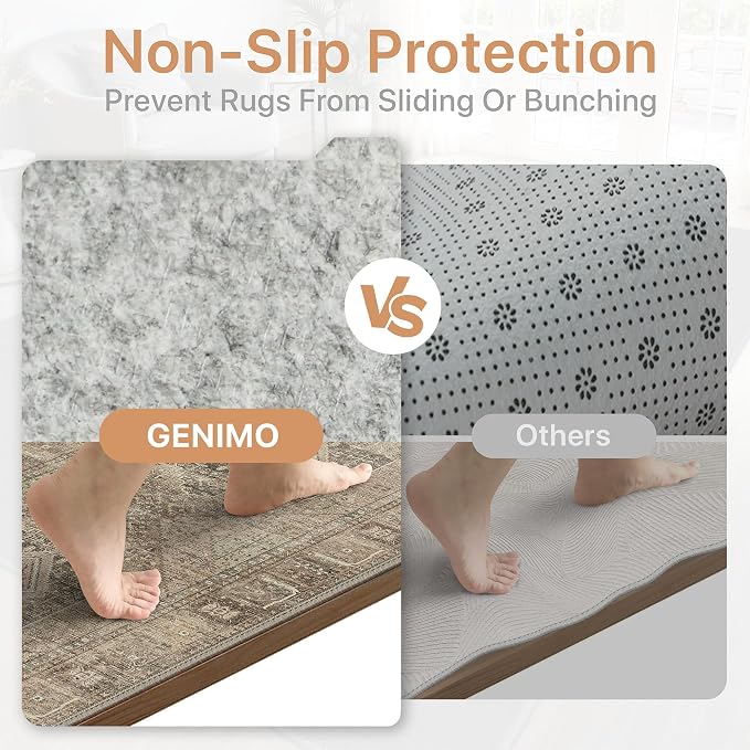 GENIMO Runner Rug 2x5 Non Slip Machine Washable Hallway Runner Vintage Rug - Image 5