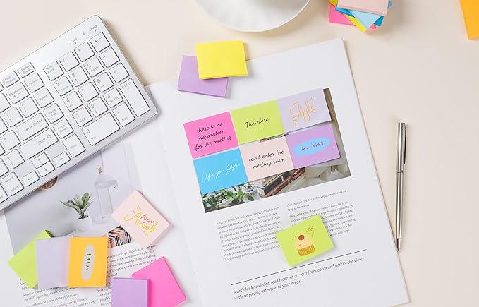 Mini Sticky Notes 1.5x2 in, 9 Colors Bright Strong Adhesive Post, Suitable - Image 6