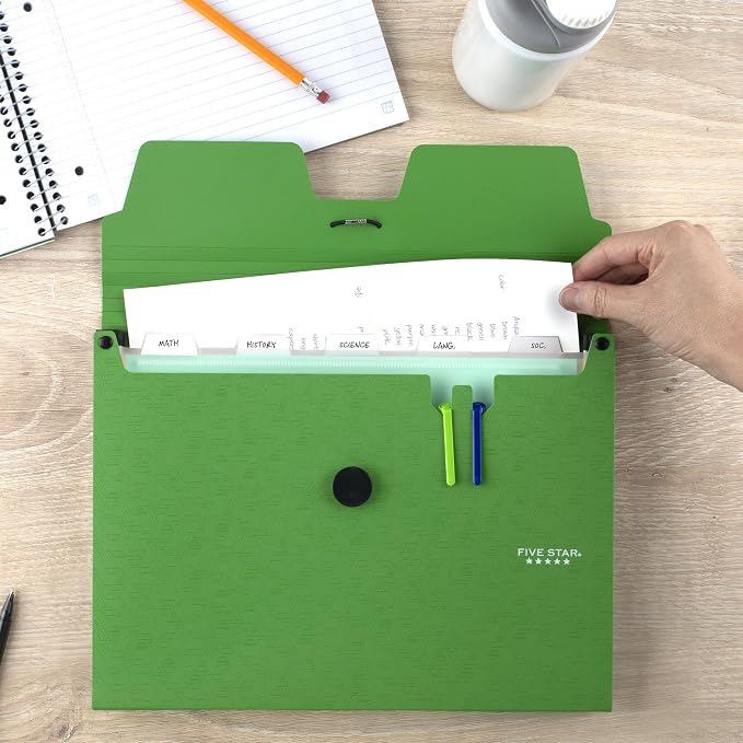 Five Star Expanding File Organizer, 6-Pocket Accordian File Organizer, Bungee - Image 4