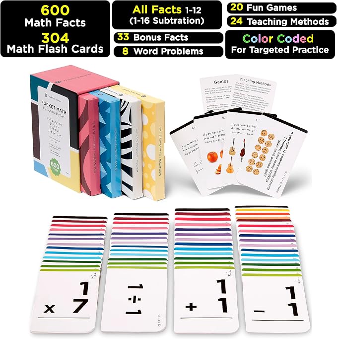 Award-Winning Math Flash Cards – 600 Addition, Subtraction, Homeschool & - Image 3