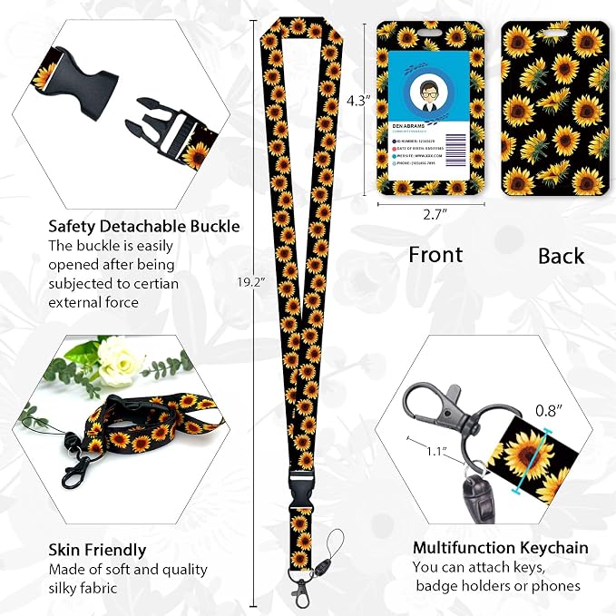 Cute Sunflower Badge Reel Retractable Heavy Duty - Image 4